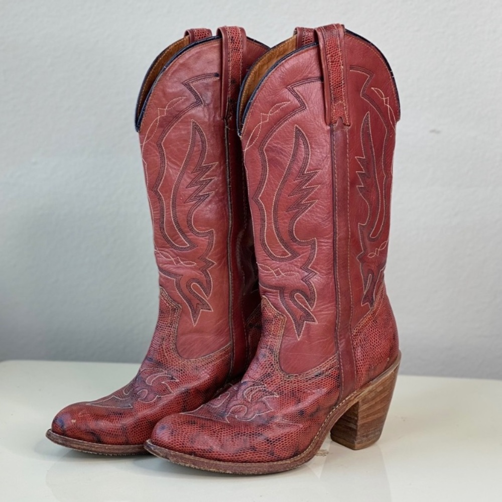 Vintage red western boots